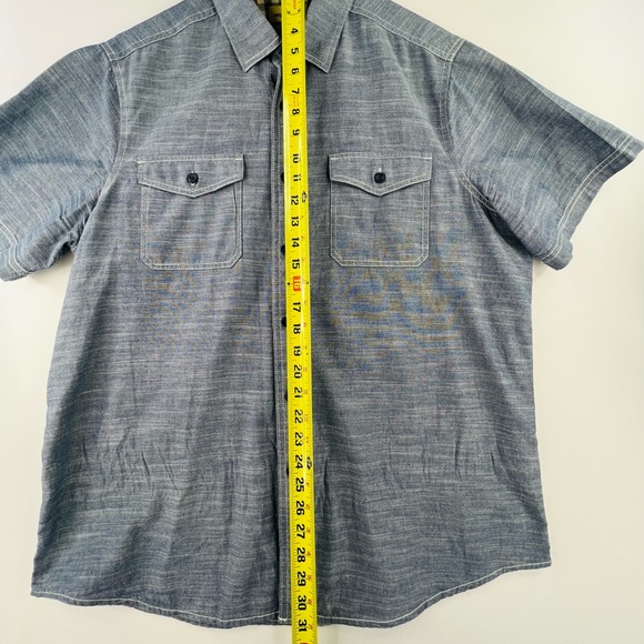 WOOLRICH MENS SZ L SHORT SLEEVE HEATHERED CASUAL BUTTON UP SHIRT - Picture 9 of 9